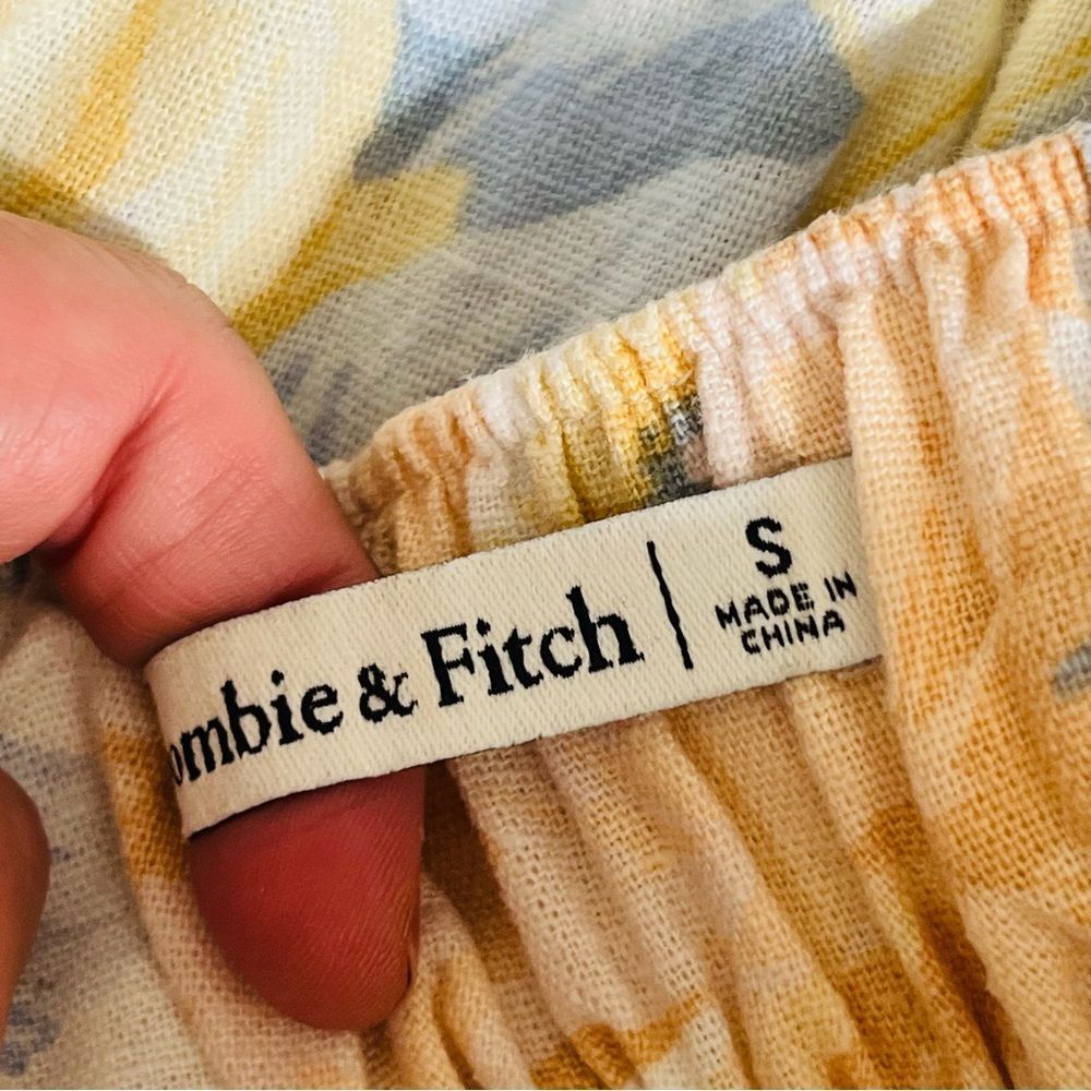 Abercrombie & Fitch Charlie Maxi Dress Size Small Linen Floral Flowy Long - Picture 7 of 8